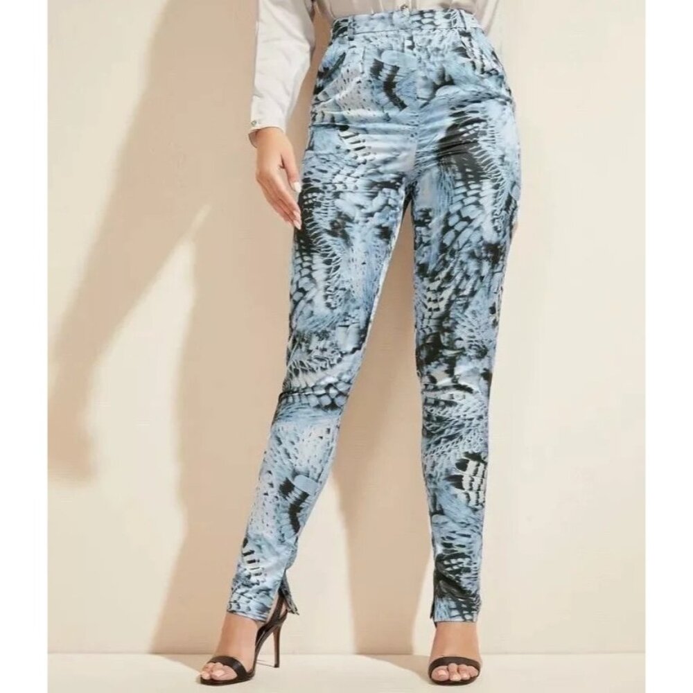 Marciano by Guess Pants Fantasy Flight Blue Animal Print Studio Pants Womens 4